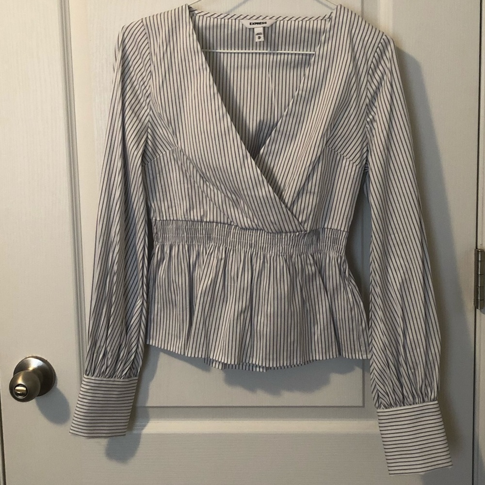Never worn* Express navy striped top